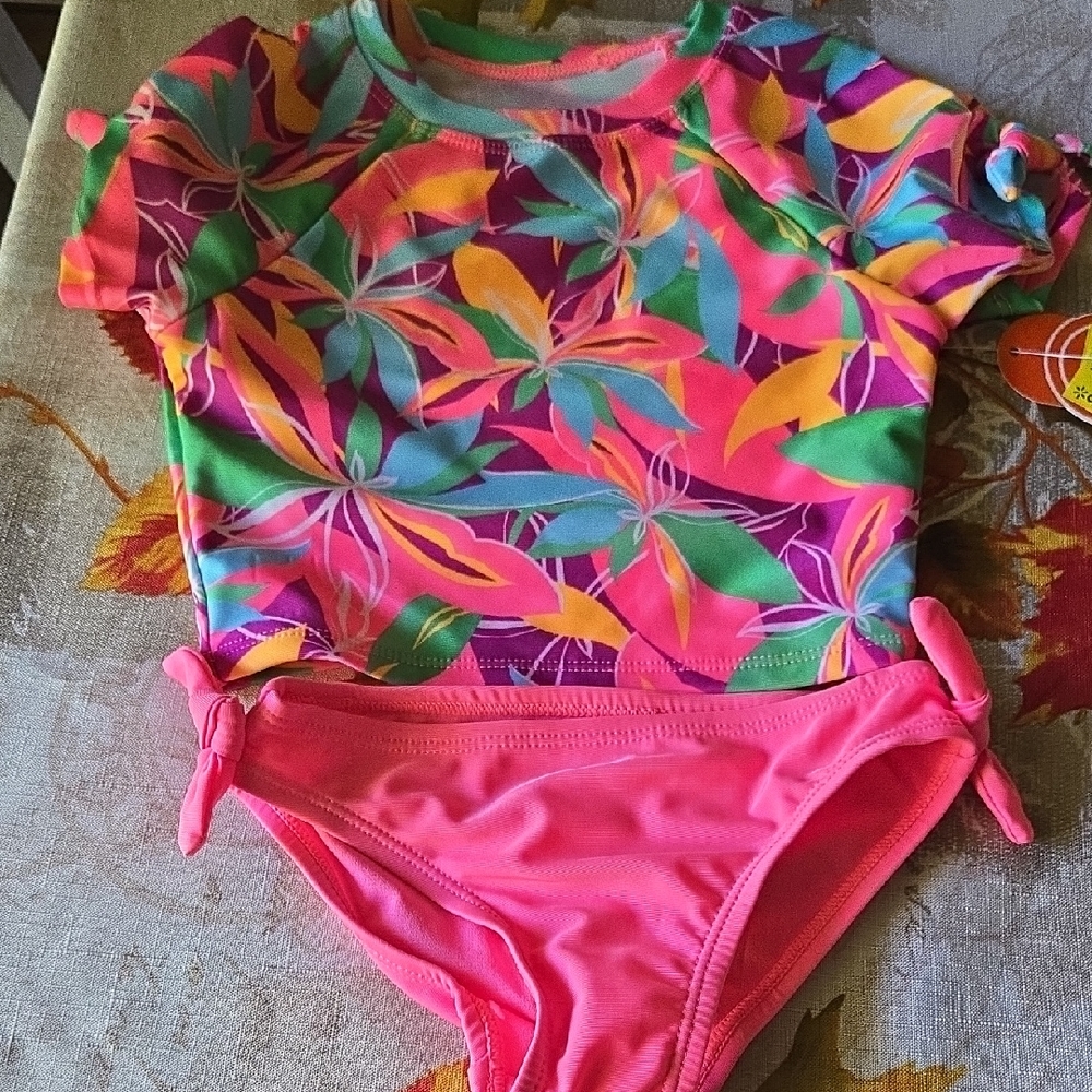 Wonder Nation Pink and Yellow Swimsuit